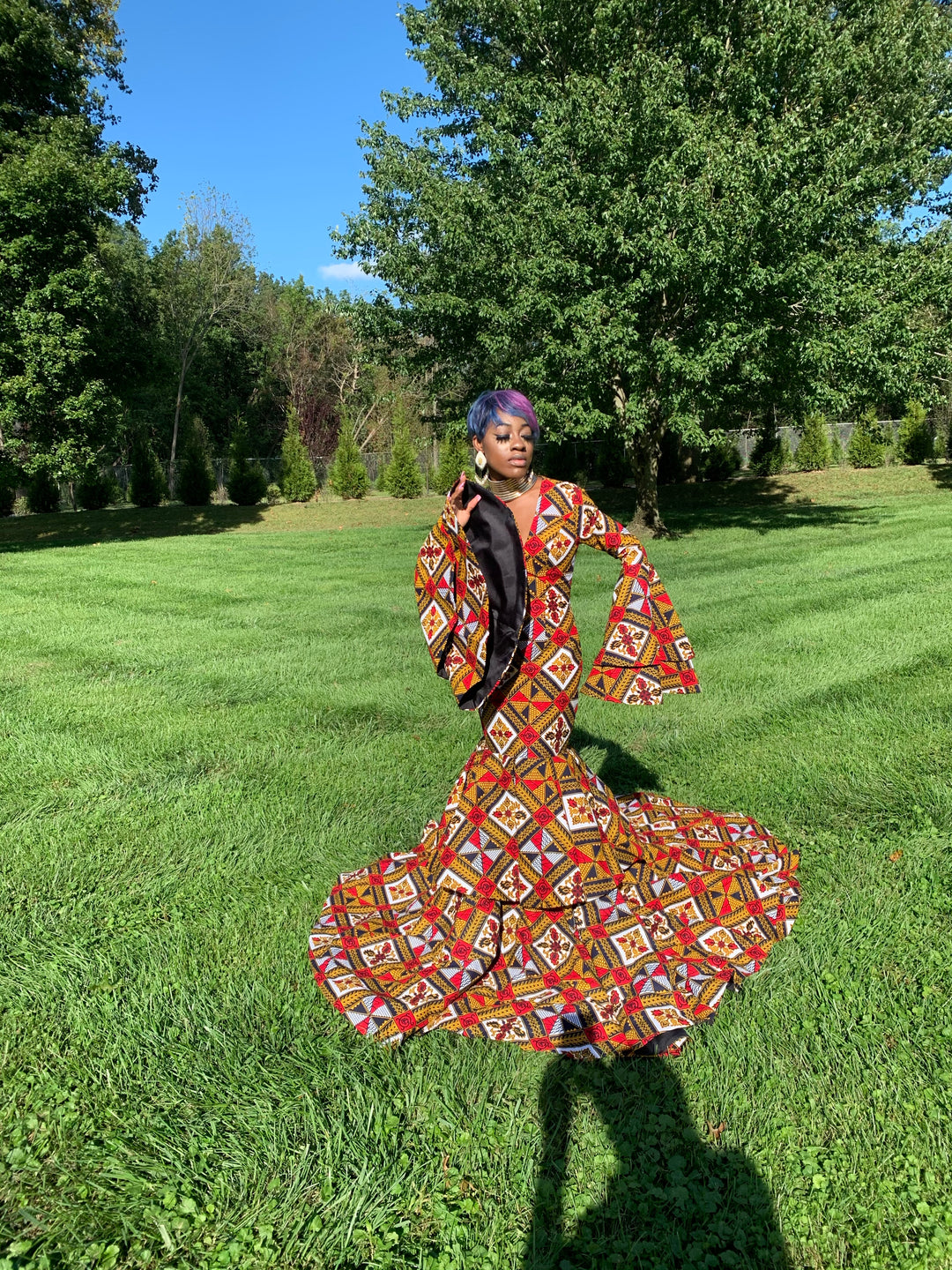 African print wedding/prom dress 👗