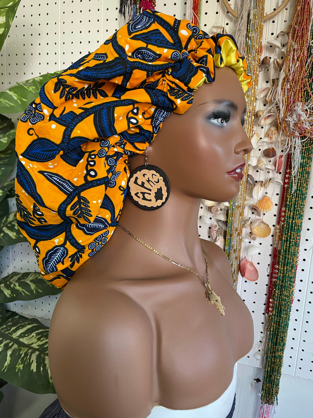 African print reversible hair bonnets - K.D.Kollections Store