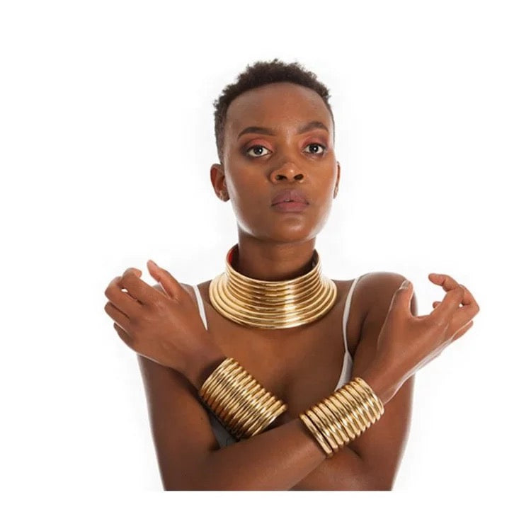 3pcs African statement choker/necklace set