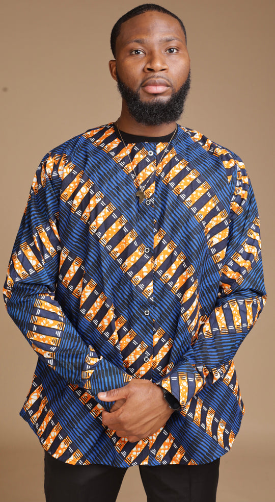 African print long sleeves men shirt.