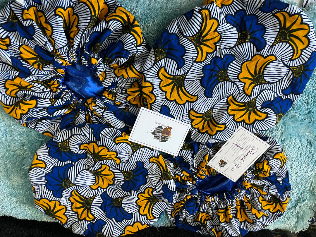 African print reversible hair bonnets - K.D.Kollections Store