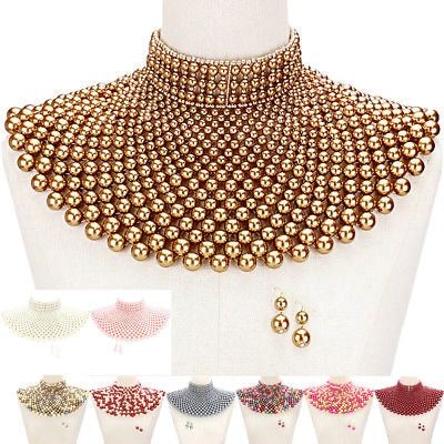 Pearl bib choker necklace - K.D.Kollections Store