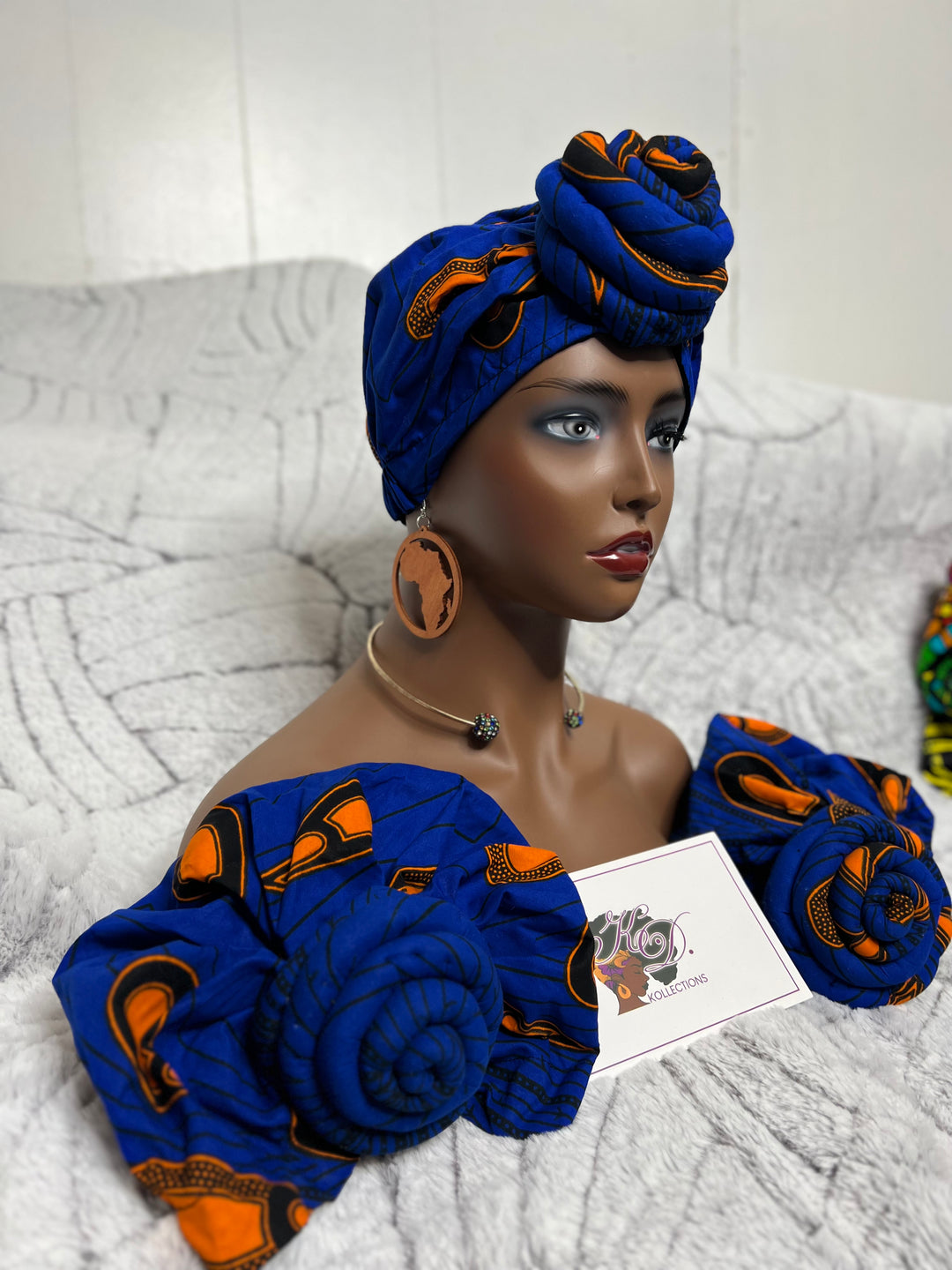 African Print Pre Tied Turban/Headwrap.