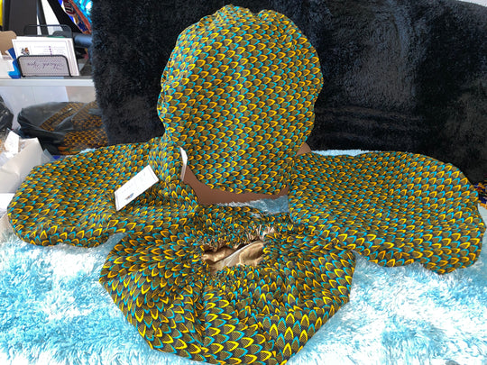 African print reversible hair bonnets - K.D.Kollections Store