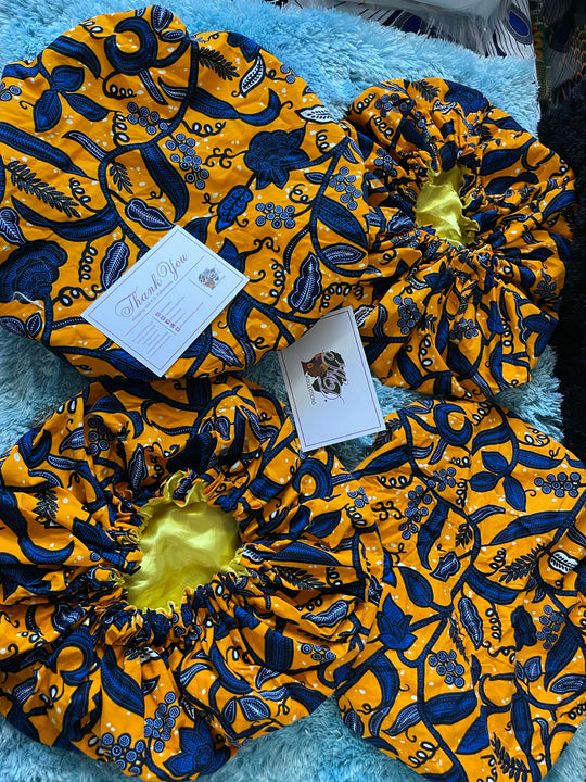 African print reversible hair bonnets - K.D.Kollections Store