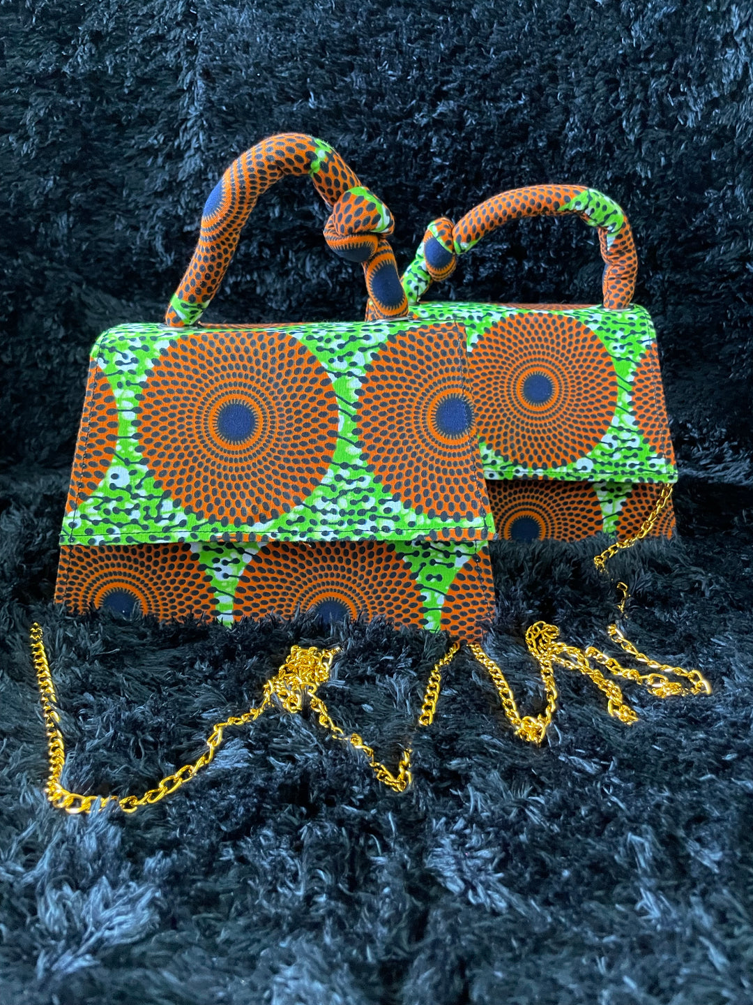 African print mini handbags