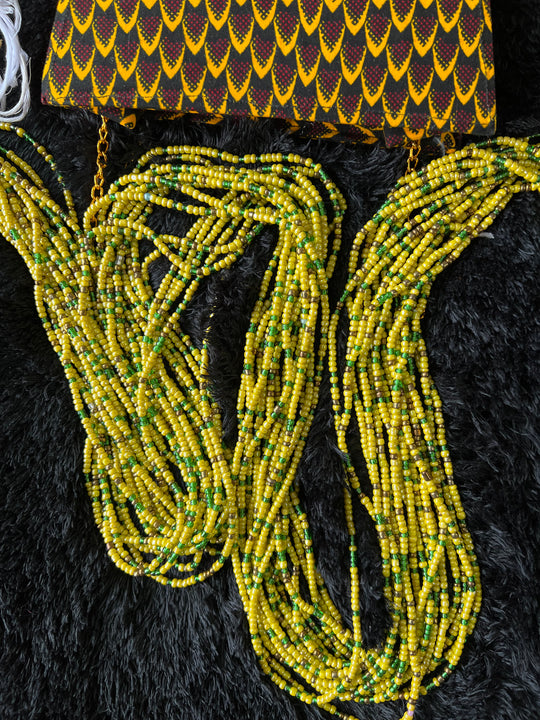 Green and yellow waist beads 🔥