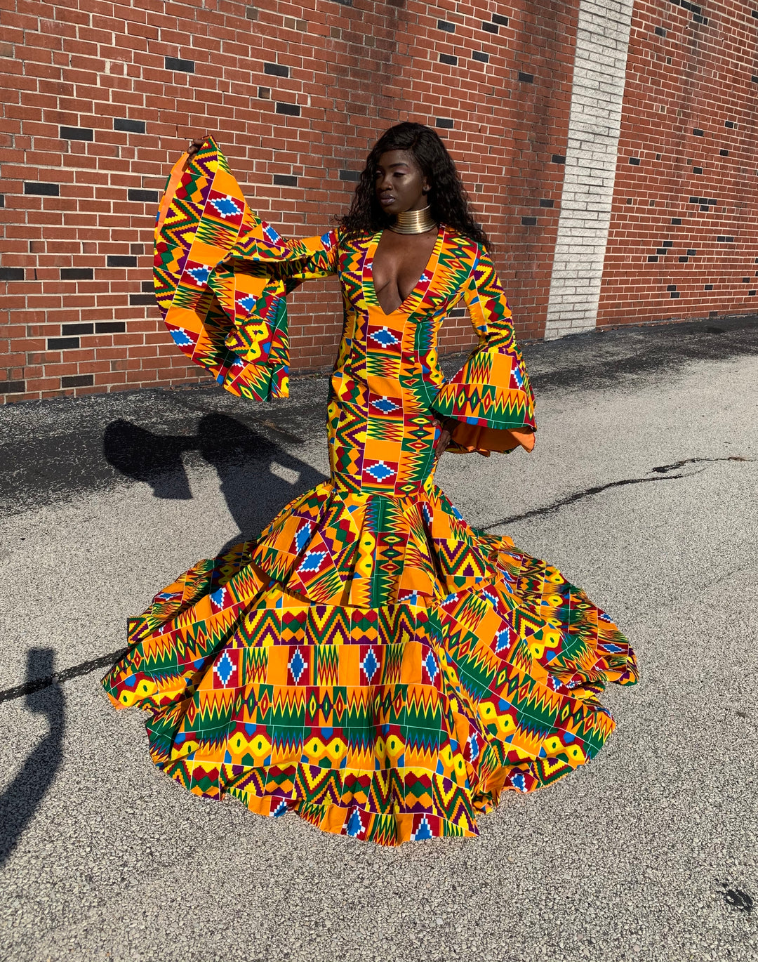 African print prom/wedding dress.