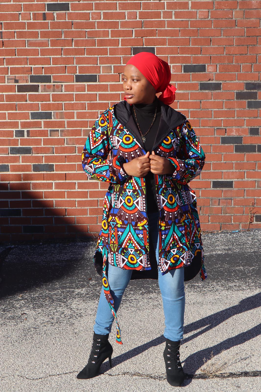 African print unisex hoodie jackets.