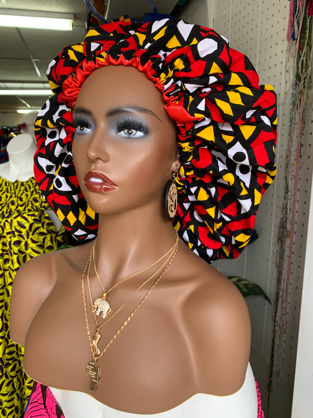 Reversible African Print Hair Bonnets. - K.D.Kollections Store