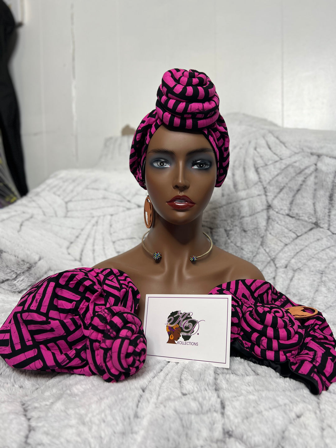 African Print Pre Tied Turban/Headwrap.