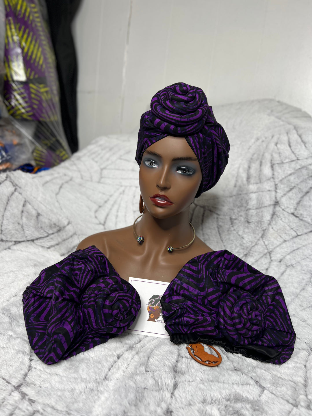 African Print Pre Tied Turban/Headwrap.