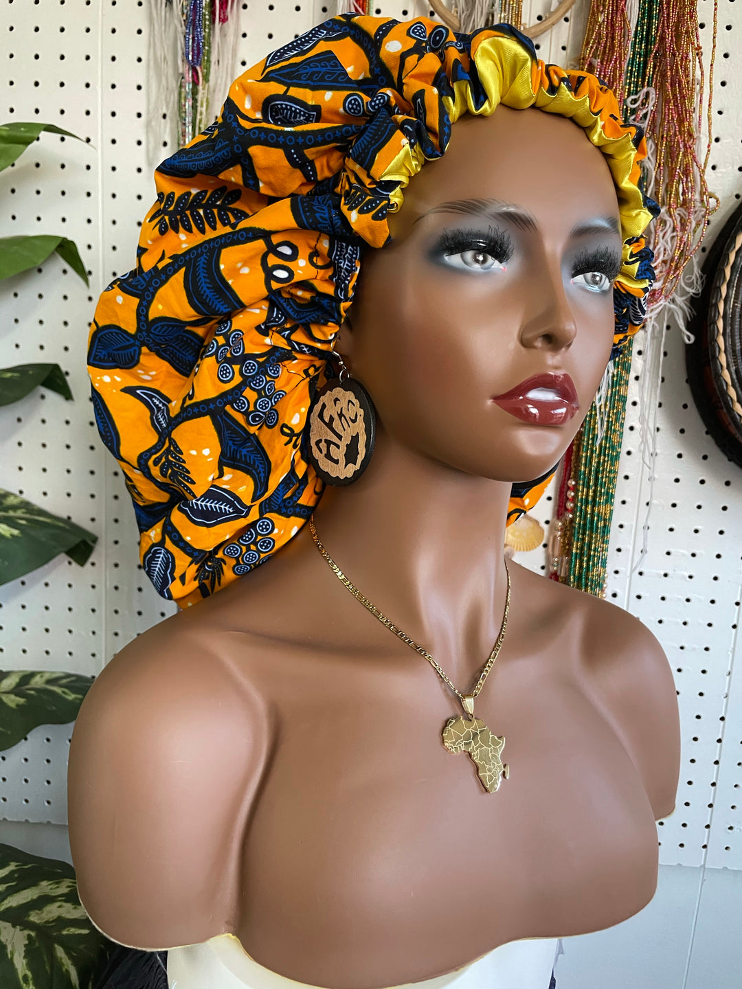 African print reversible hair bonnets - K.D.Kollections Store