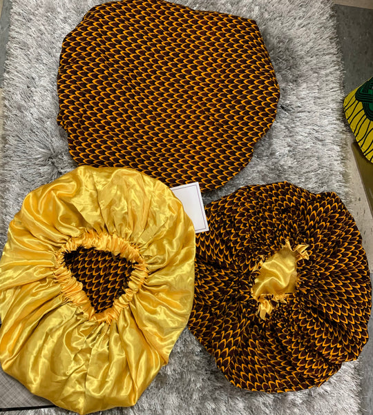 African print reversible hair bonnets - K.D.Kollections Store