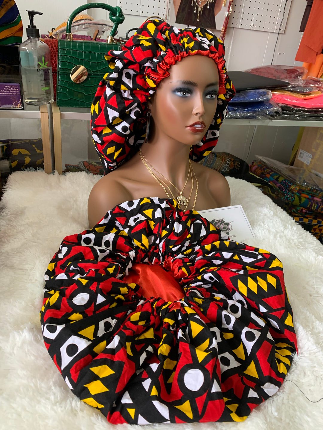 Reversible African Print Hair Bonnets. - K.D.Kollections Store