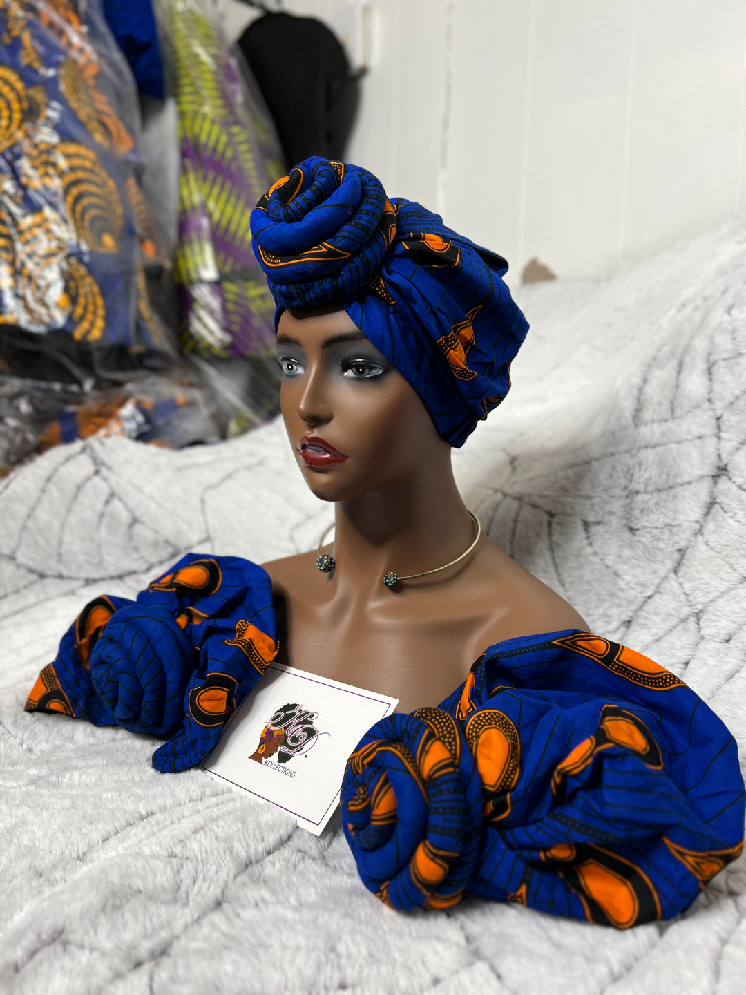 African Print Pre Tied Turban/Headwrap.