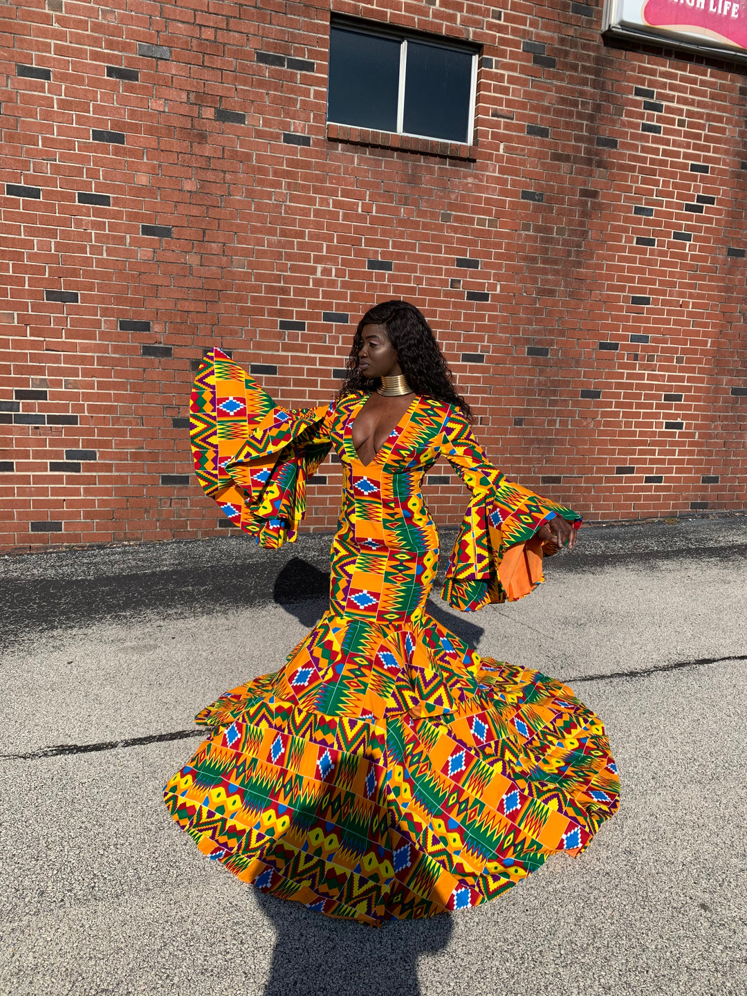 African print prom/wedding dress.