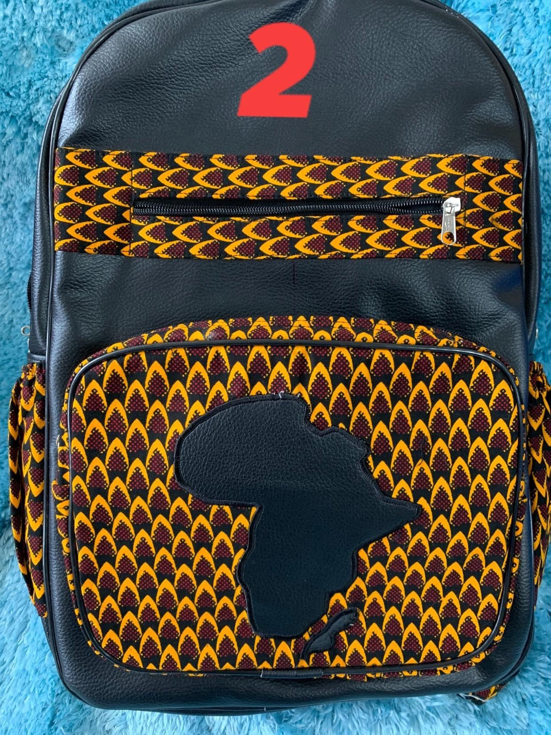 Authentic handmade kente/leather backpack - K.D.Kollections Store