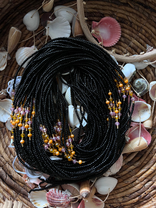 Black🖤crystal waist beads❤️‍🔥