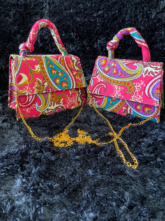 African print mini handbags