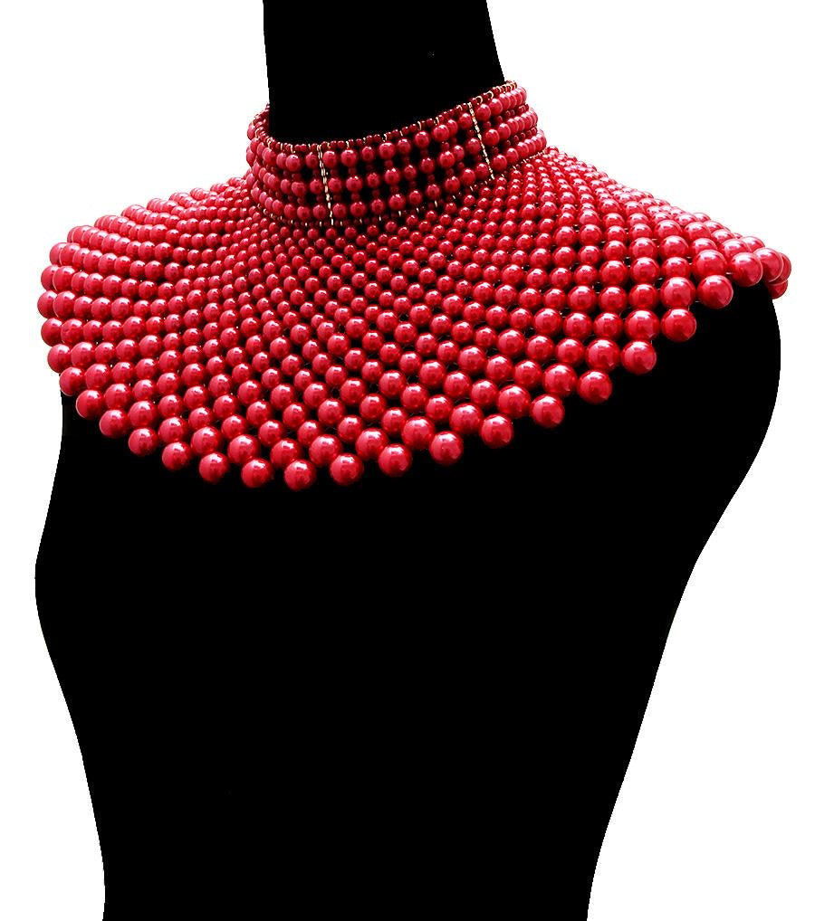 Pearl bib choker necklace - K.D.Kollections Store