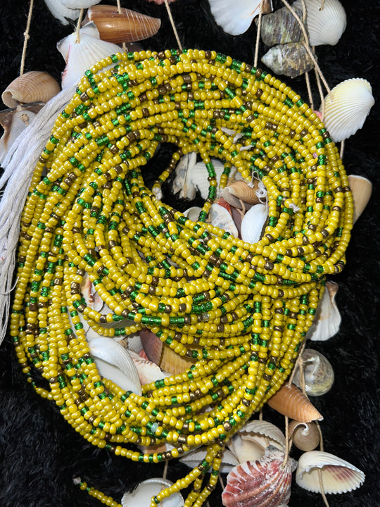 Green and yellow waist beads 🔥