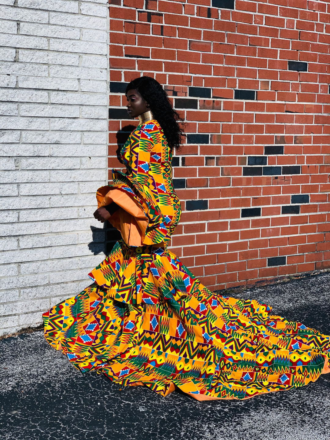 African print prom/wedding dress.