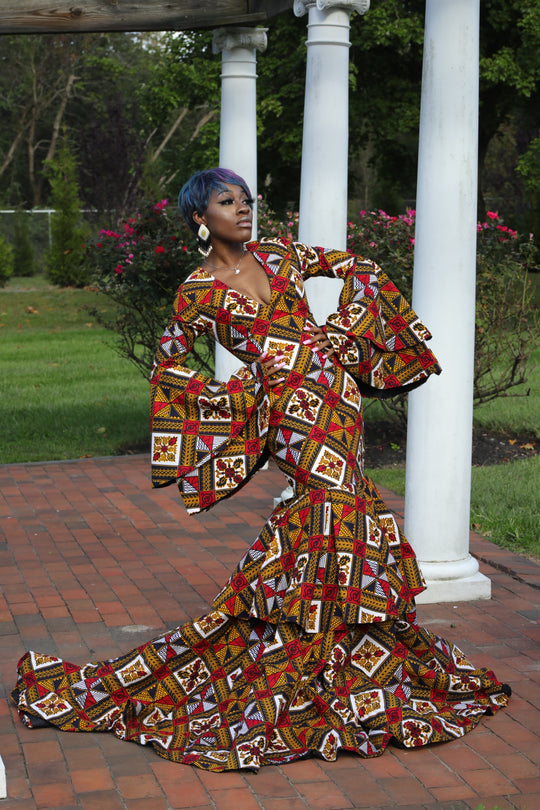 African print wedding/prom dress 👗