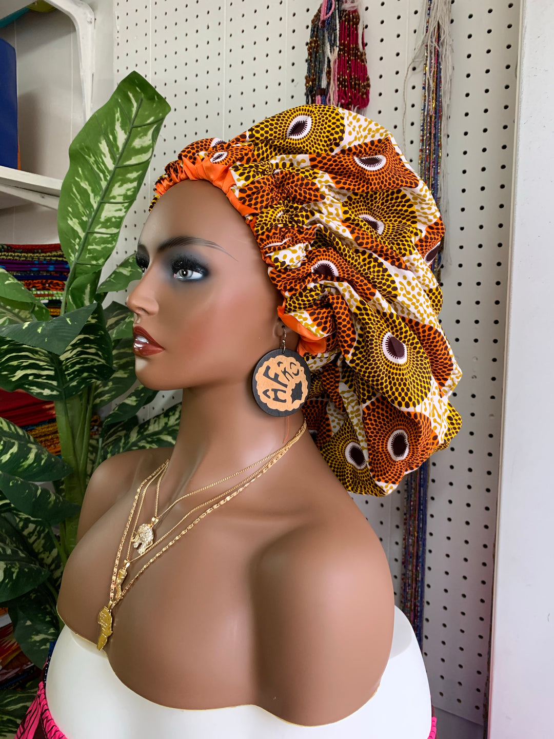 African print reversible hair bonnets - K.D.Kollections Store