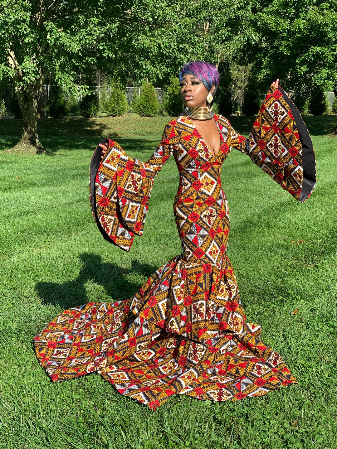 African print wedding/prom dress 👗