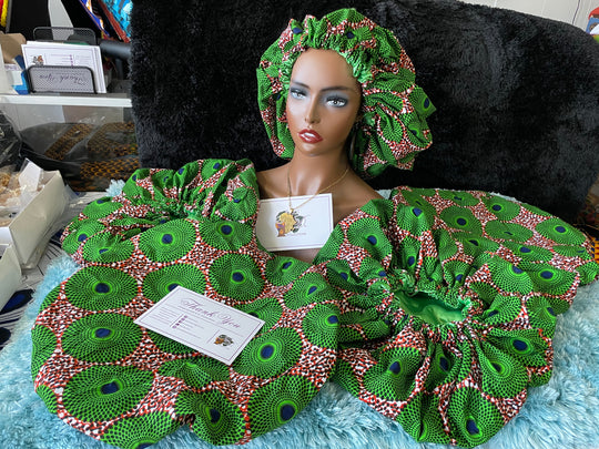 African print reversible hair bonnets - K.D.Kollections Store