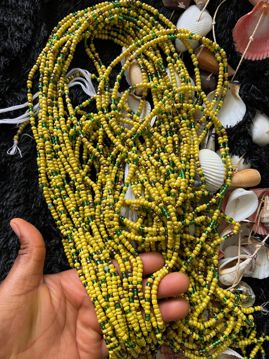 Green and yellow waist beads 🔥