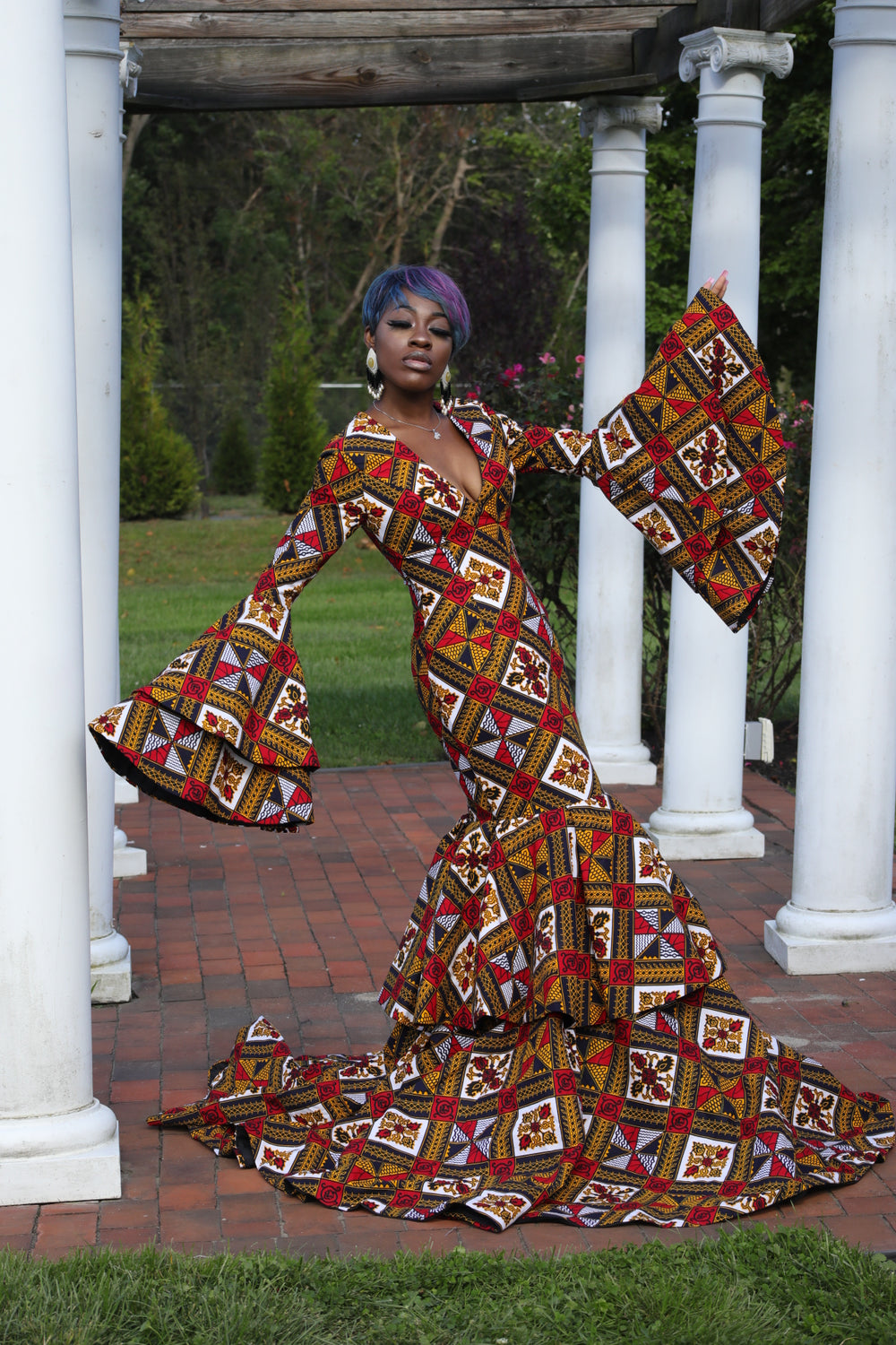 African print wedding/prom dress 👗