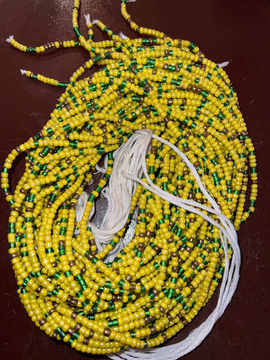 Green and yellow waist beads 🔥