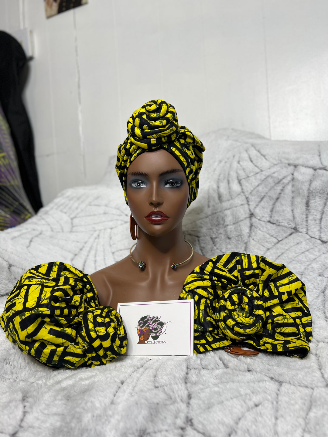 African Print Pre Tied Turban/Headwrap.