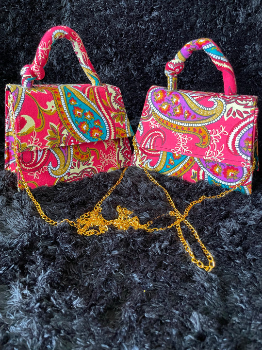 African print mini handbags