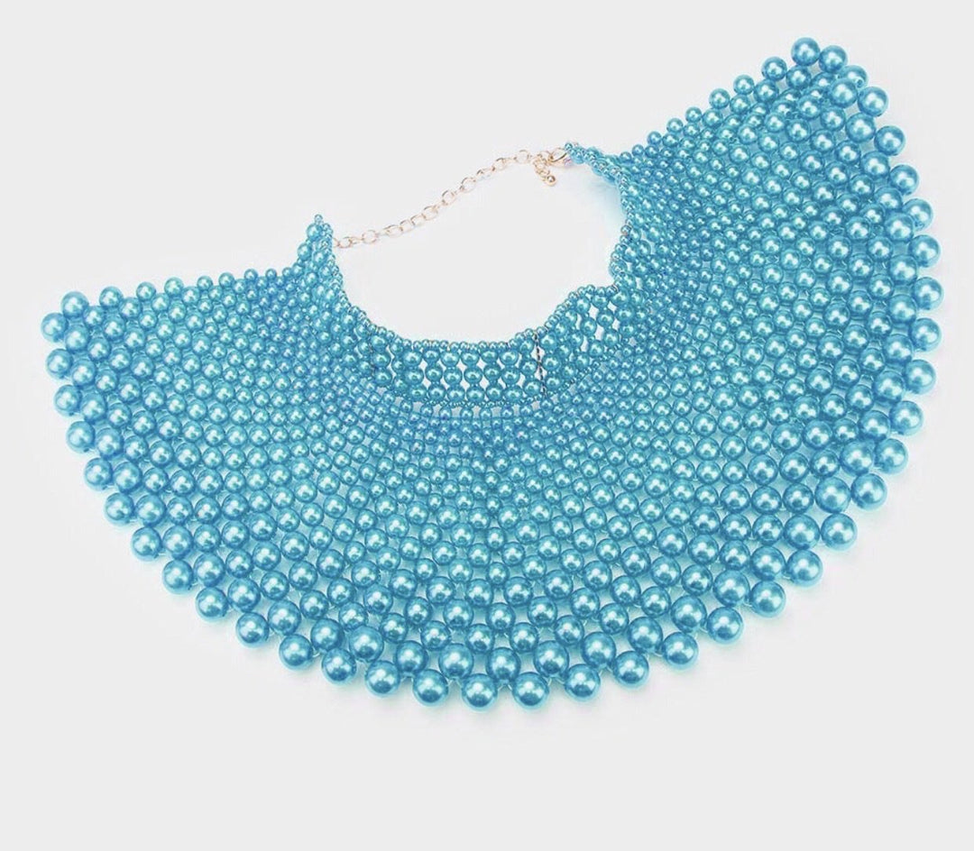 Pearl bib choker necklace - K.D.Kollections Store