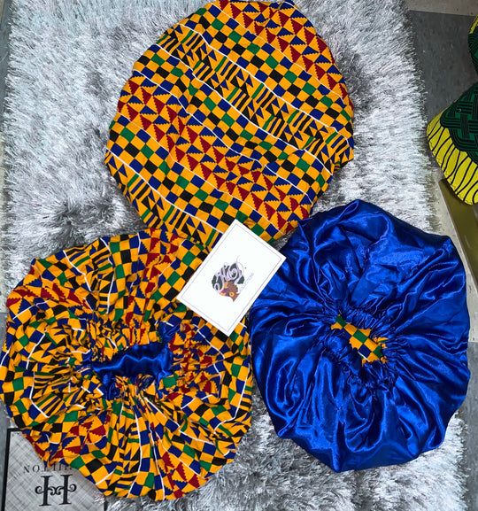 African print reversible hair bonnets - K.D.Kollections Store