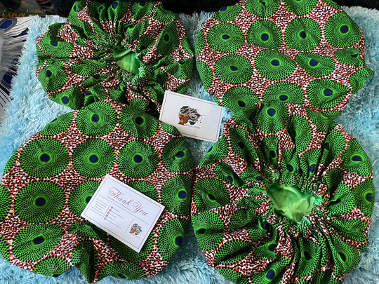 African print reversible hair bonnets - K.D.Kollections Store