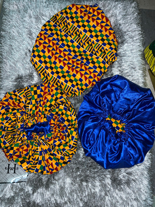 African print reversible hair bonnets - K.D.Kollections Store