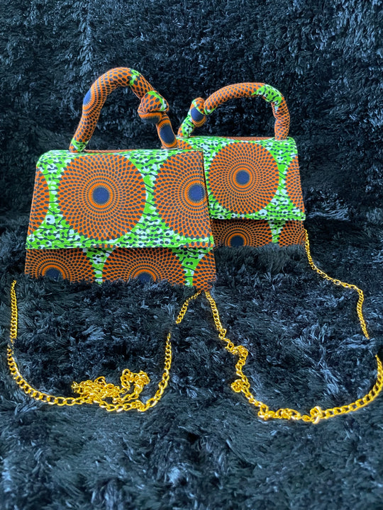 African print mini handbags