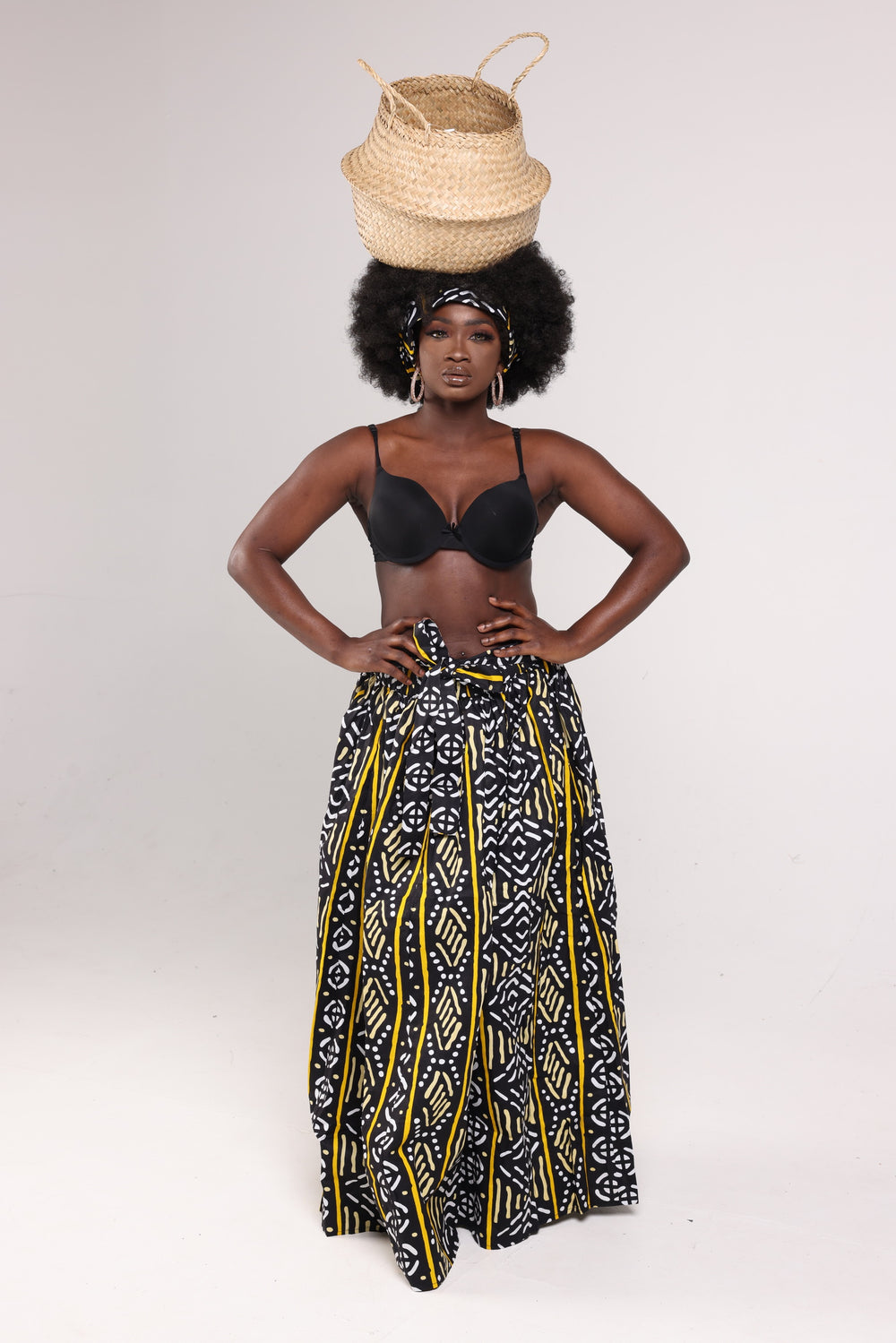 Long African print maxi skirt💥