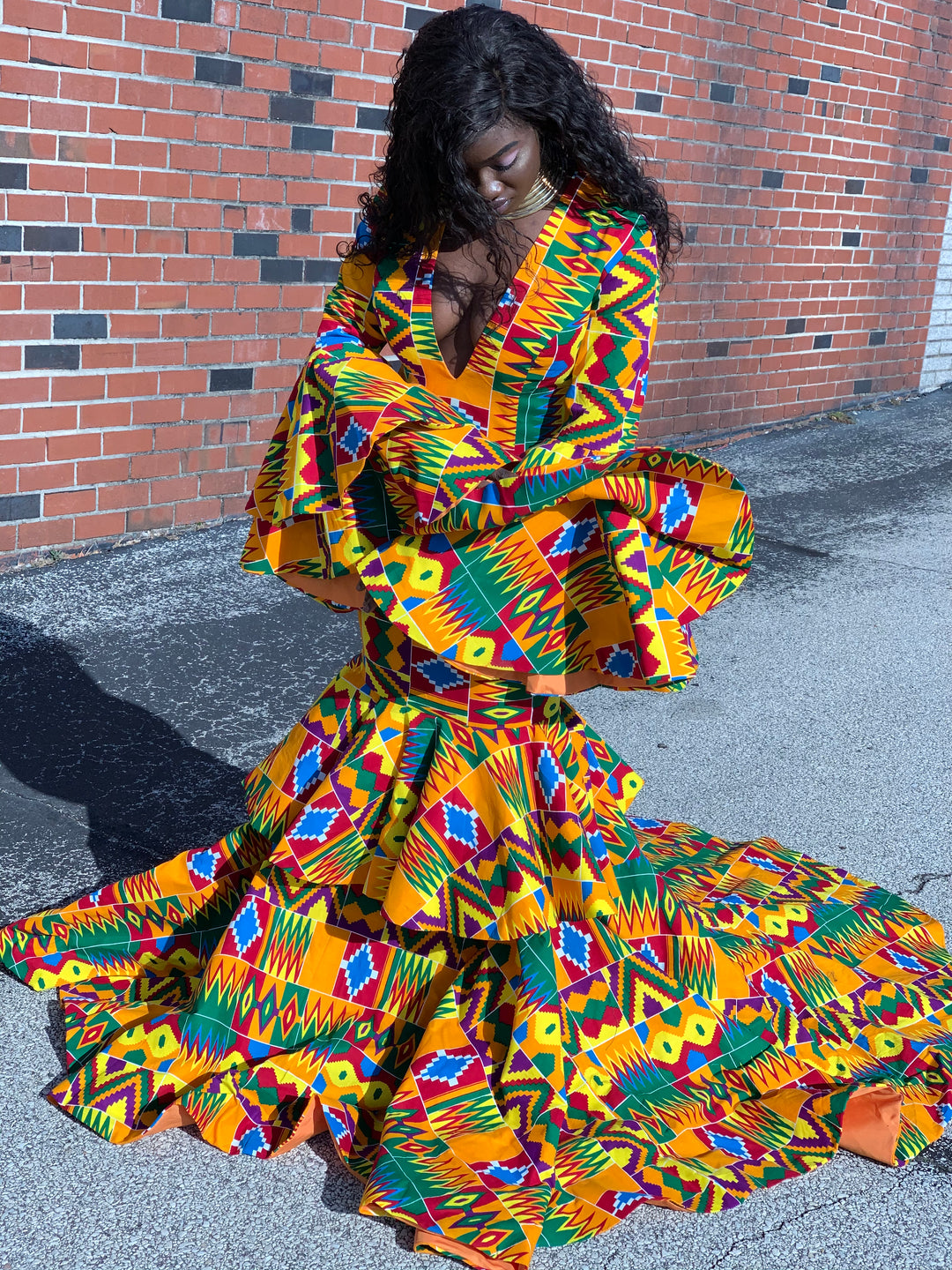 African print prom/wedding dress.