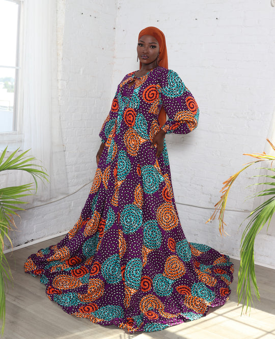 African print maxi/ball gown.💥