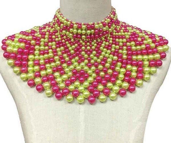 Pearl bib choker necklace - K.D.Kollections Store