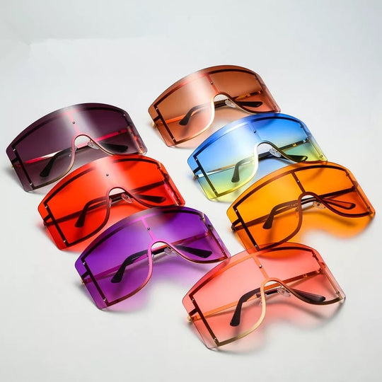 Oversized rimless sunglasses for women and men. - K.D.Kollections Store