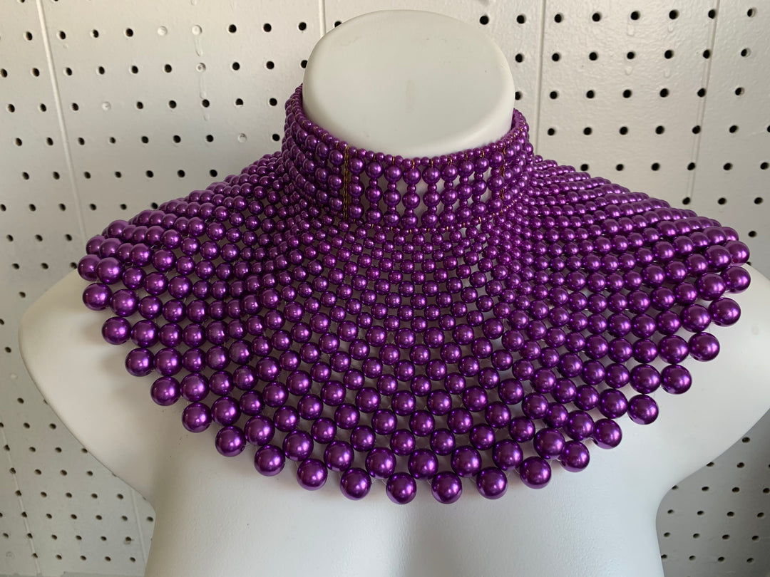 Pearl bib choker necklace - K.D.Kollections Store