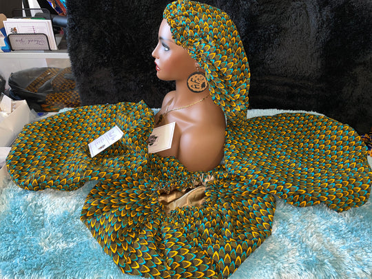 African print reversible hair bonnets - K.D.Kollections Store