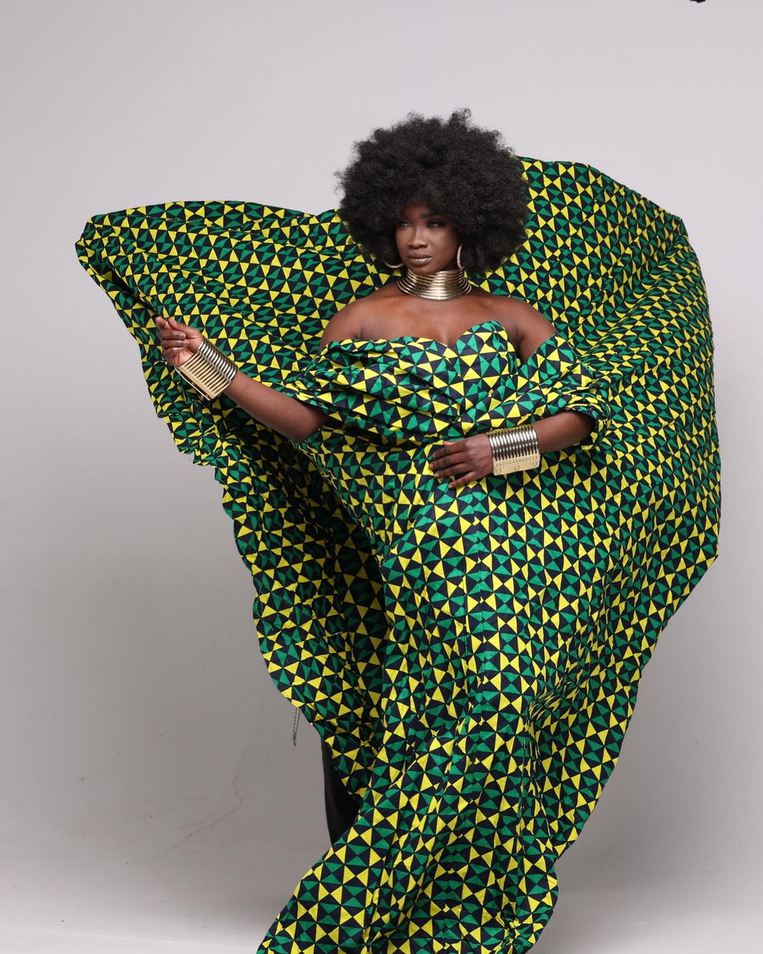 African print maxi ball gown for wedding/prom.