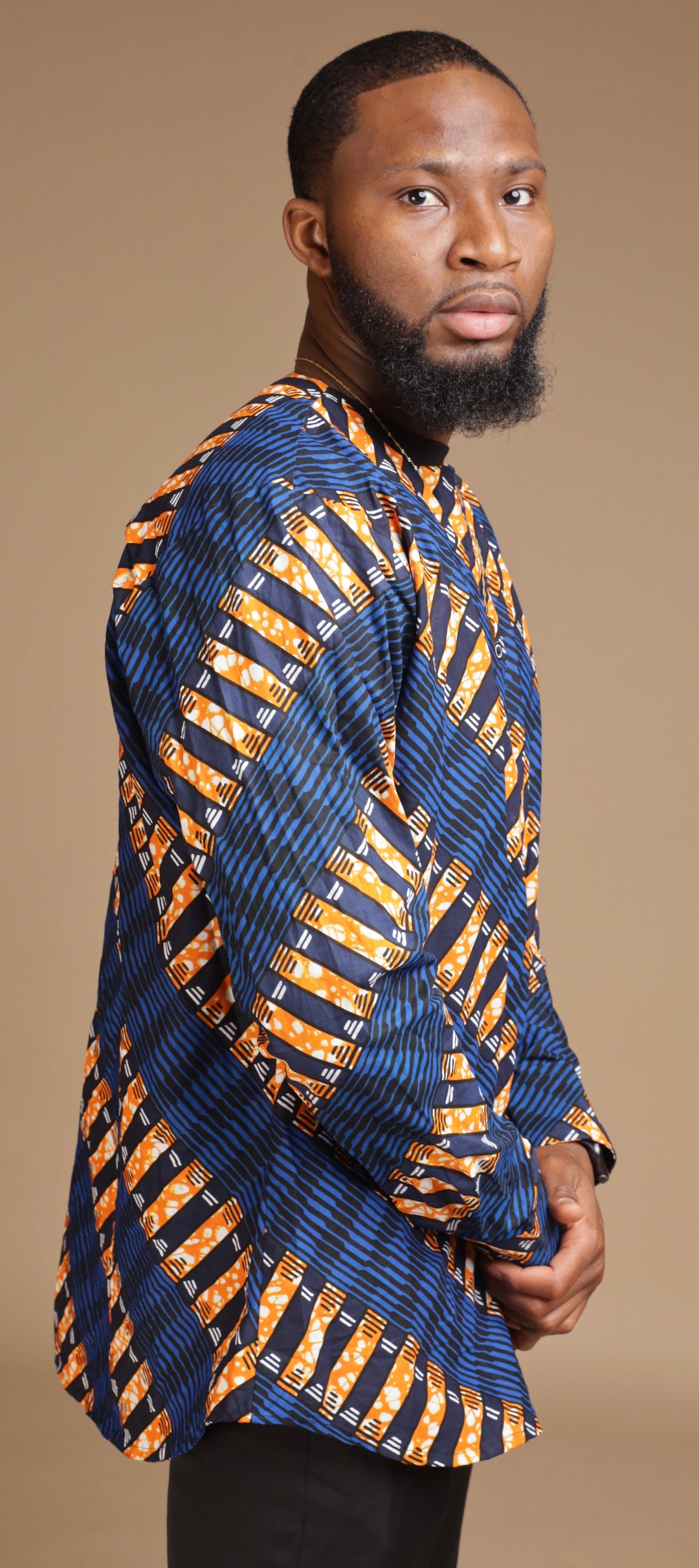 African print long sleeves men shirt.